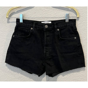 Reformation Black High Waist Denim Shorts